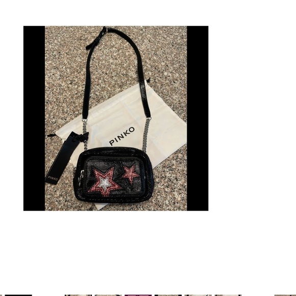 ‼️WOW‼️🤩🤩Pinko Mini Corelli Black Leather & Suede Pouch-NWT🤩SPECIAL EDISION‼️ - Picture 14 of 16